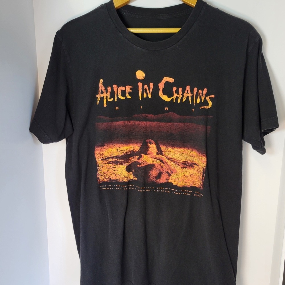 Alice In Chains Dirt Album Cover Graphic T-Shirt Black Mens Large Grunge Rock